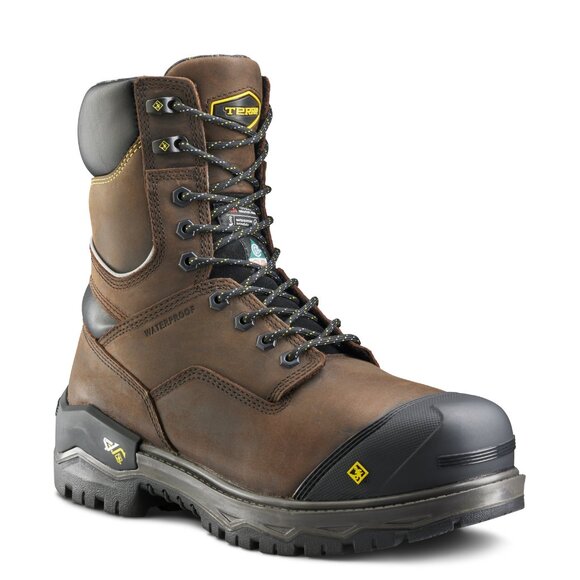 Men's Terra Gantry LXI 400g 8" Waterproof Composite Toe Safety Work Boot Brown - Picture 1 of 6